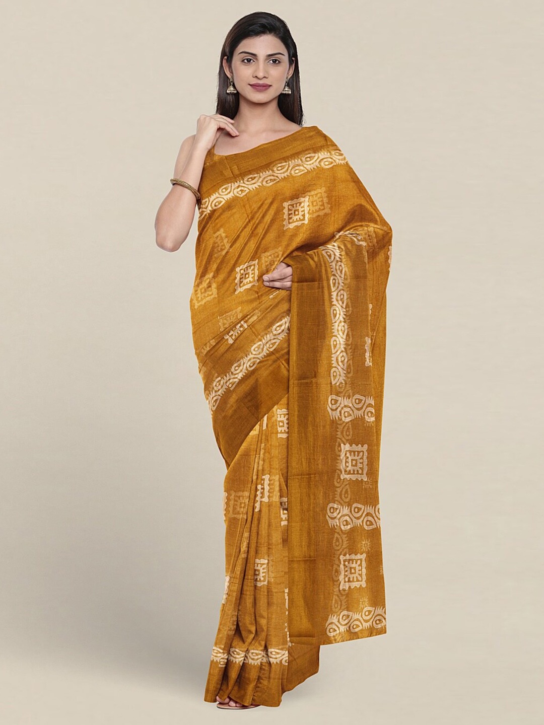 

Pothys Ethnic Motifs Printed Saree, Mustard