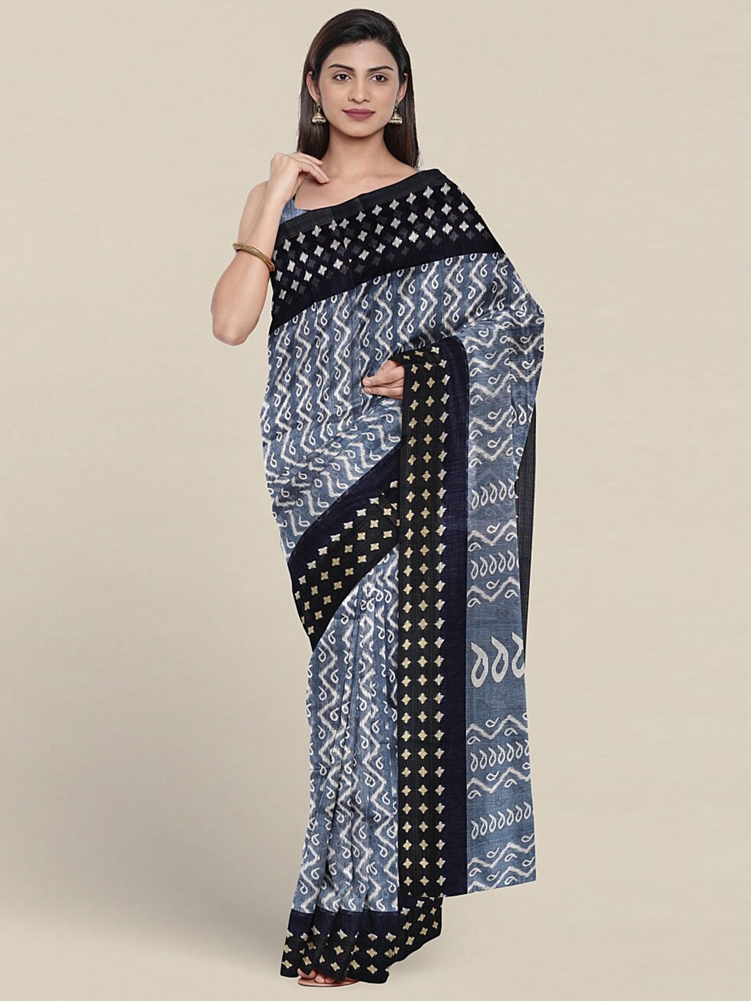 

Pothys Ethnic Motifs Printed Saree, Blue