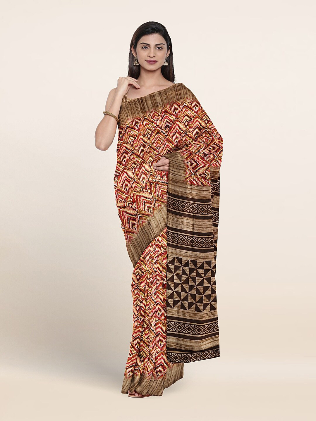 

Pothys Abstract Printed Saree, Red