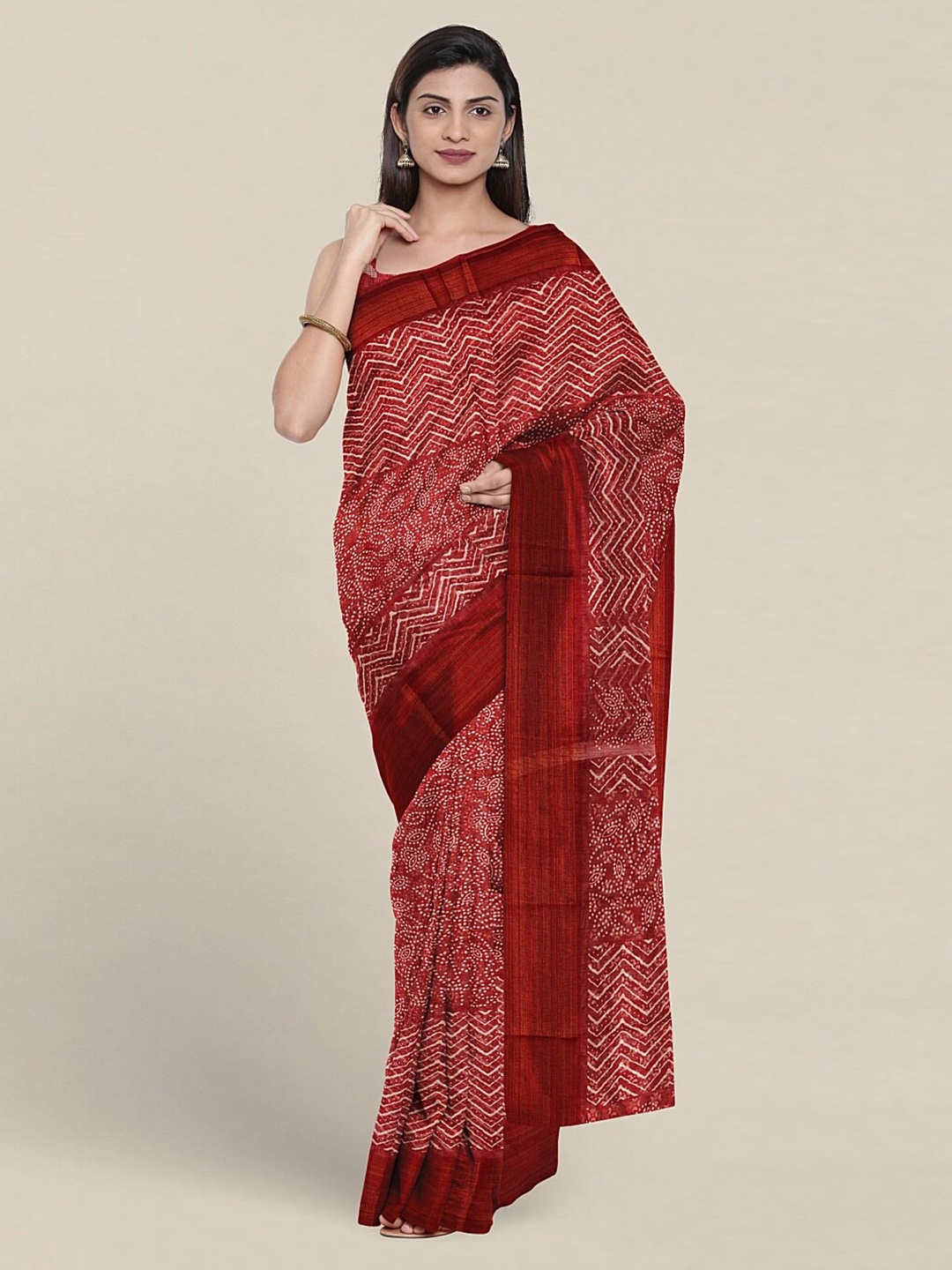 

Pothys Floral Printed Saree, Maroon