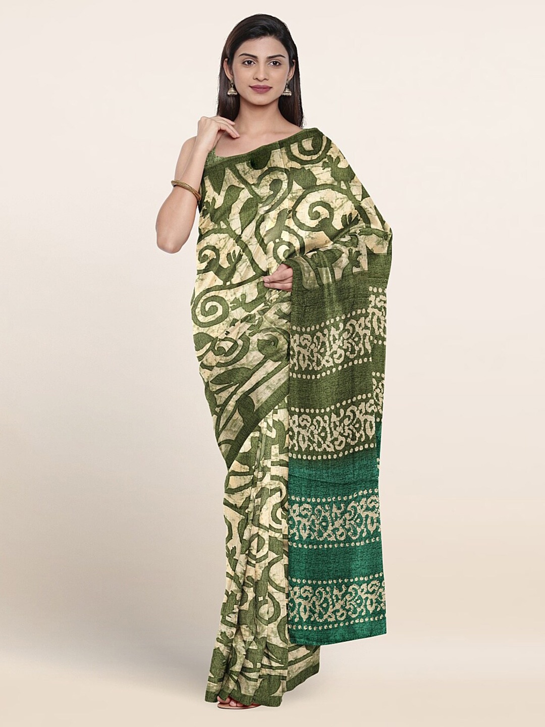 

Pothys Ethnic Motifs Printed Saree, Green