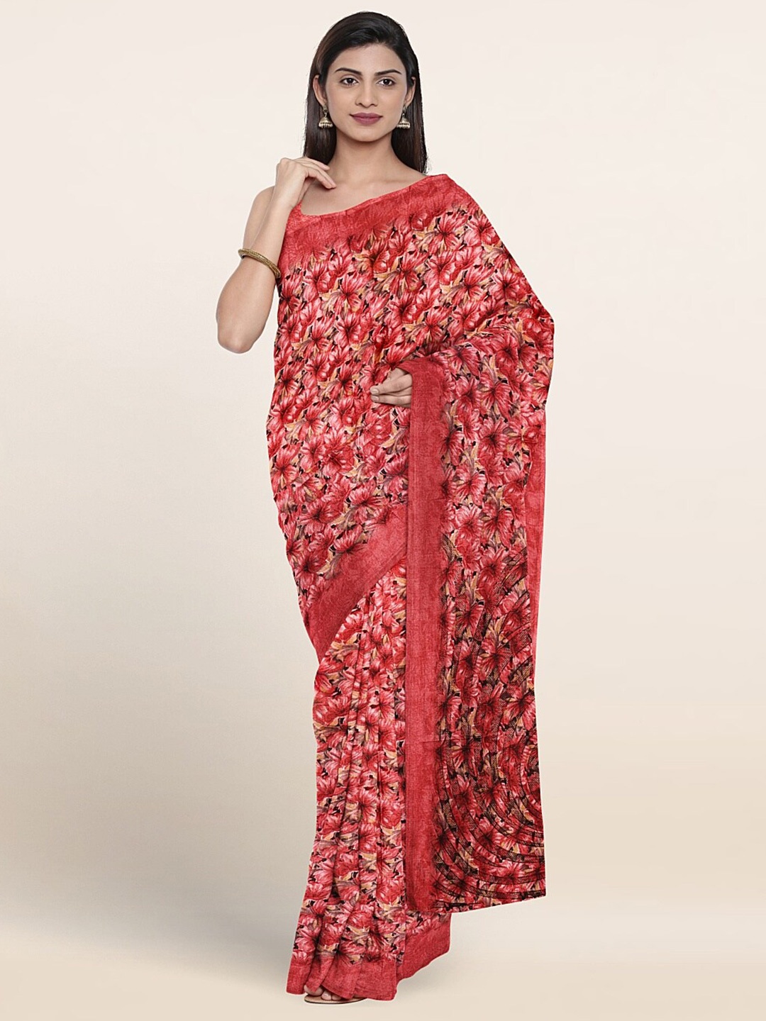 

Pothys Floral Printed Saree, Pink