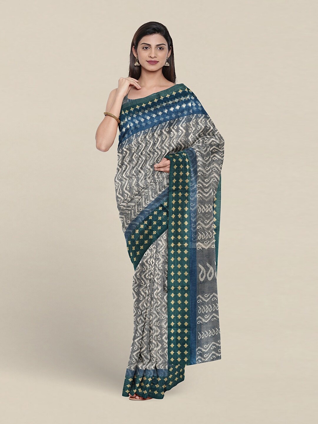 

Pothys Ethnic Motifs Printed Saree, Grey