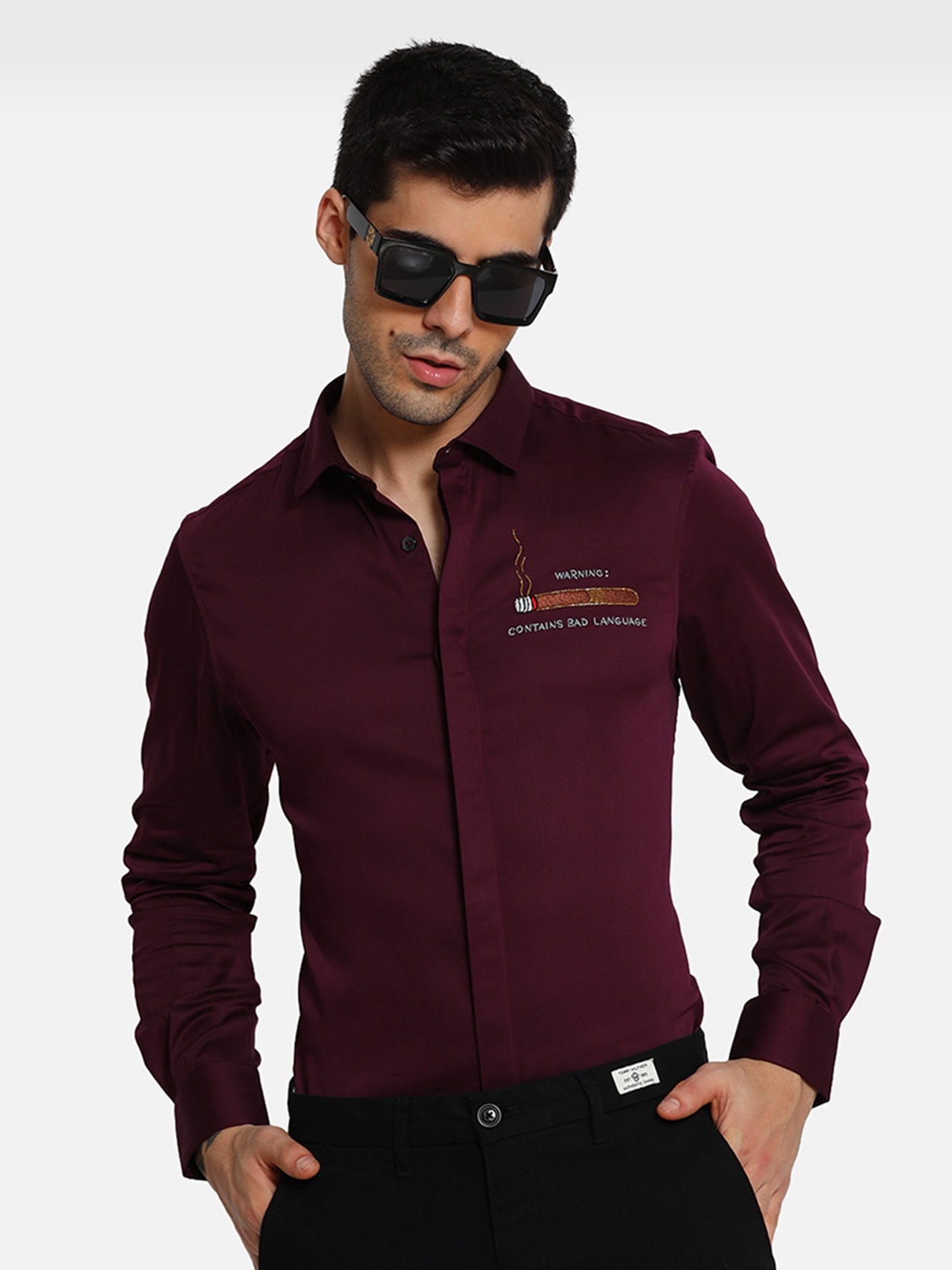 

Komal Kothari Cotton India Slim Fit Opaque Shirt, Burgundy