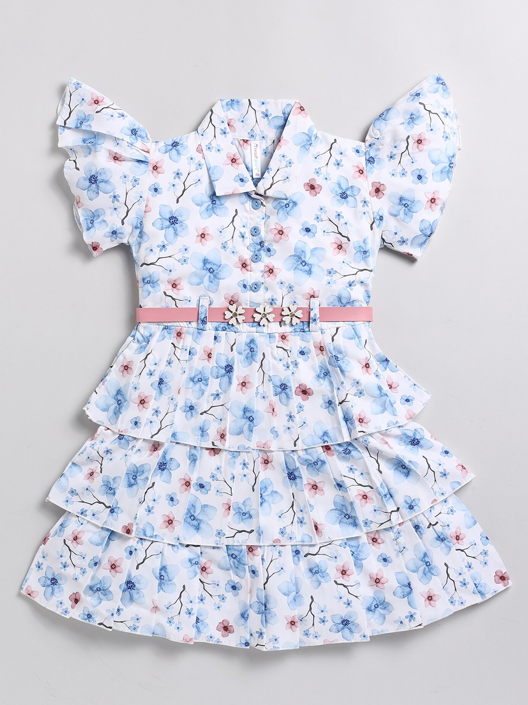 

Toonyport Floral Printed Chiffon Fit & Flare Dress, Blue