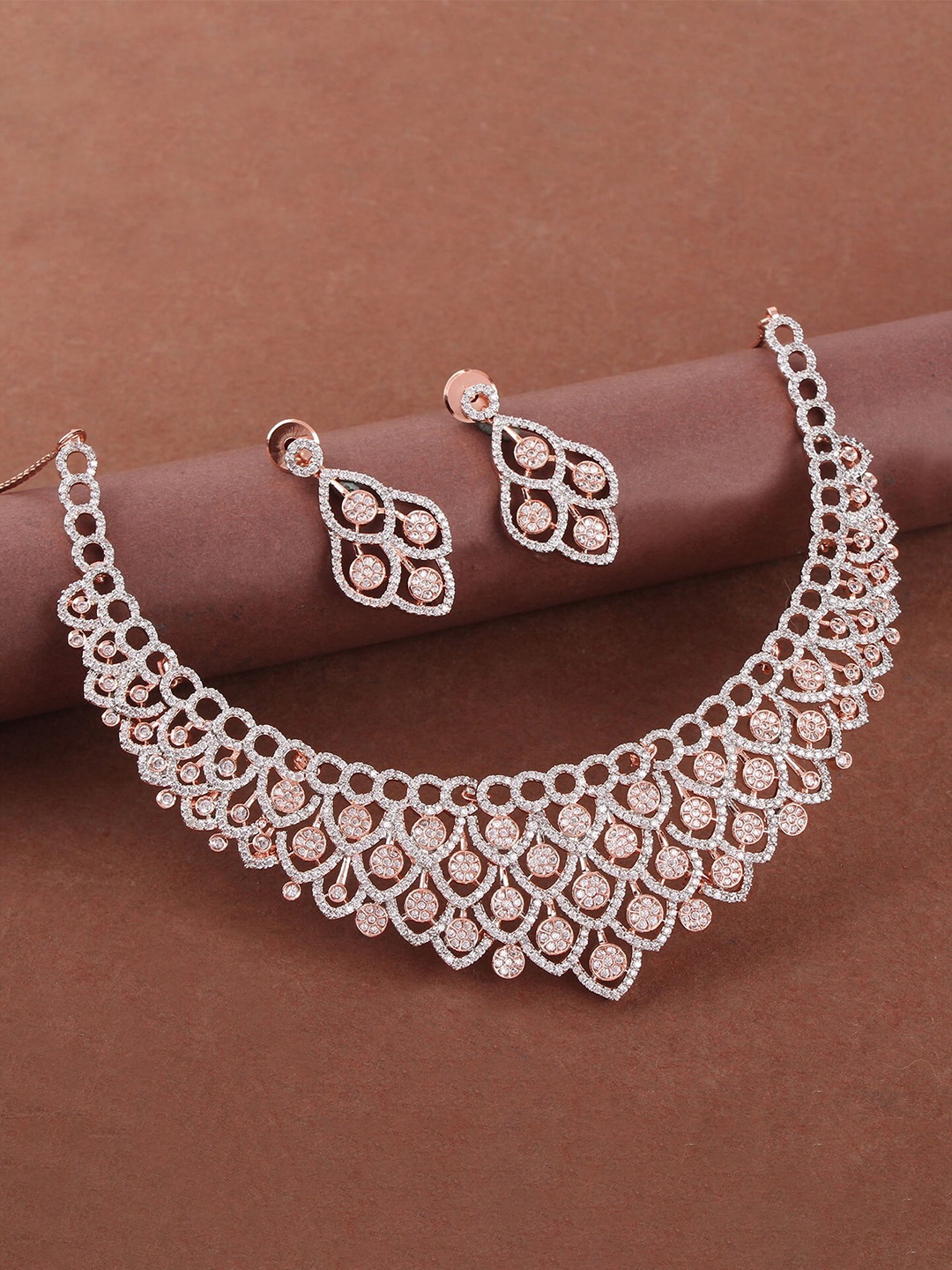 

Mirana Rose Gold-Plated AD-Studded Jewellery Set