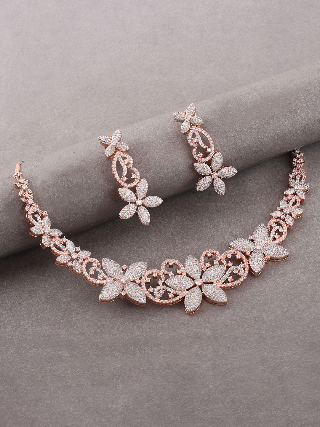 

Mirana Rose Gold Plated AD-Studded Jewellery Set