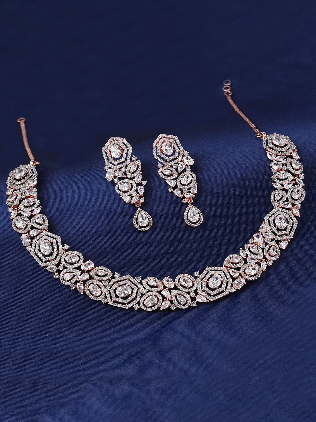 

Mirana Rose Gold Plated AD-Studded Jewellery Set