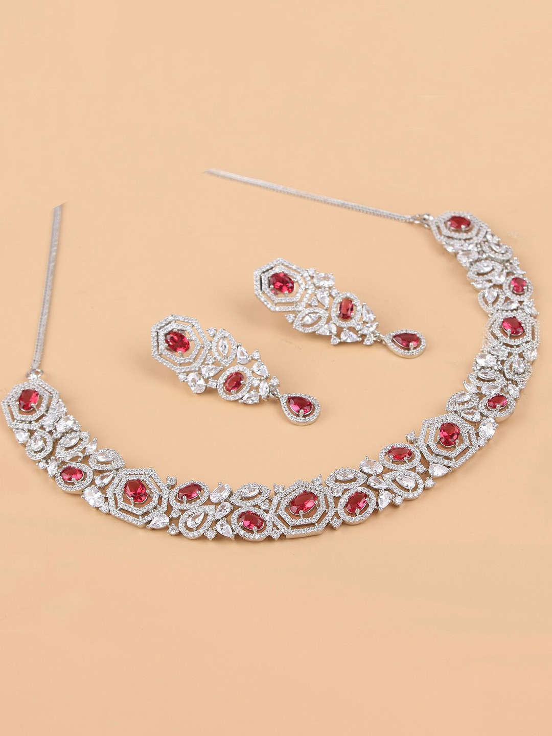 

Mirana Rhodium-Plated Necklace Set, Silver