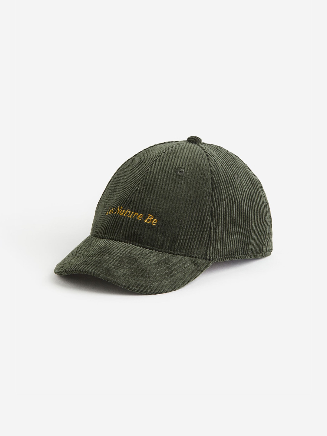 

H&M Men Pure Cotton Corduroy Cap, Green