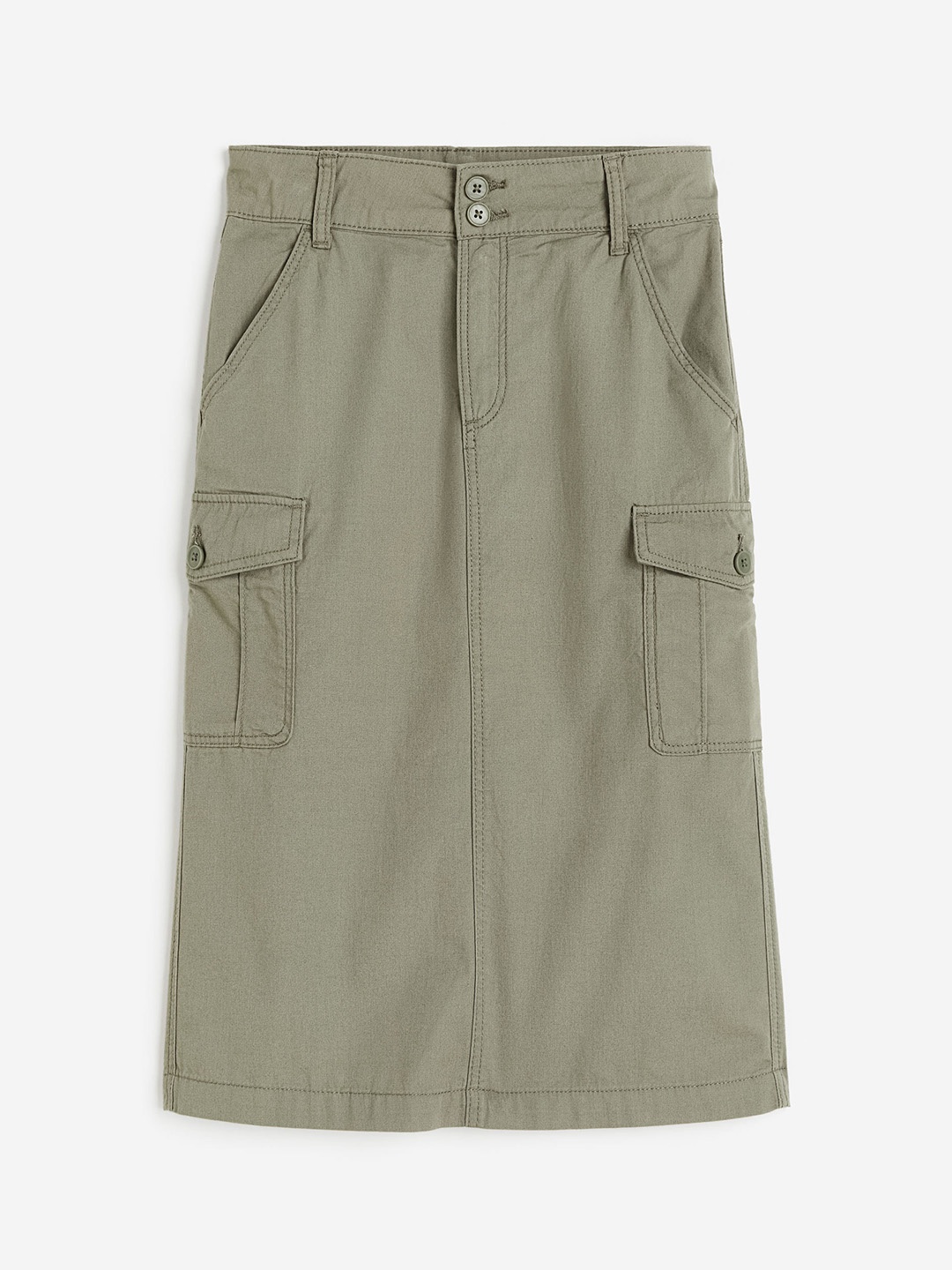 

H&M Girls Pure Cotton Cargo Skirt, Green