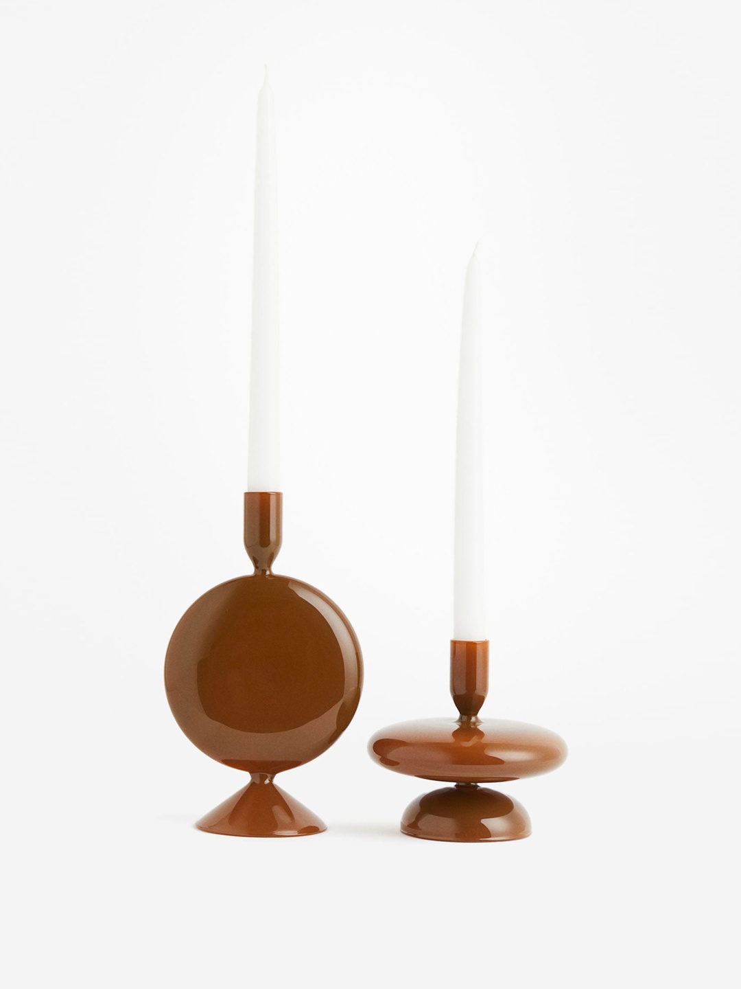 

H&M Beige Glass Candlestick