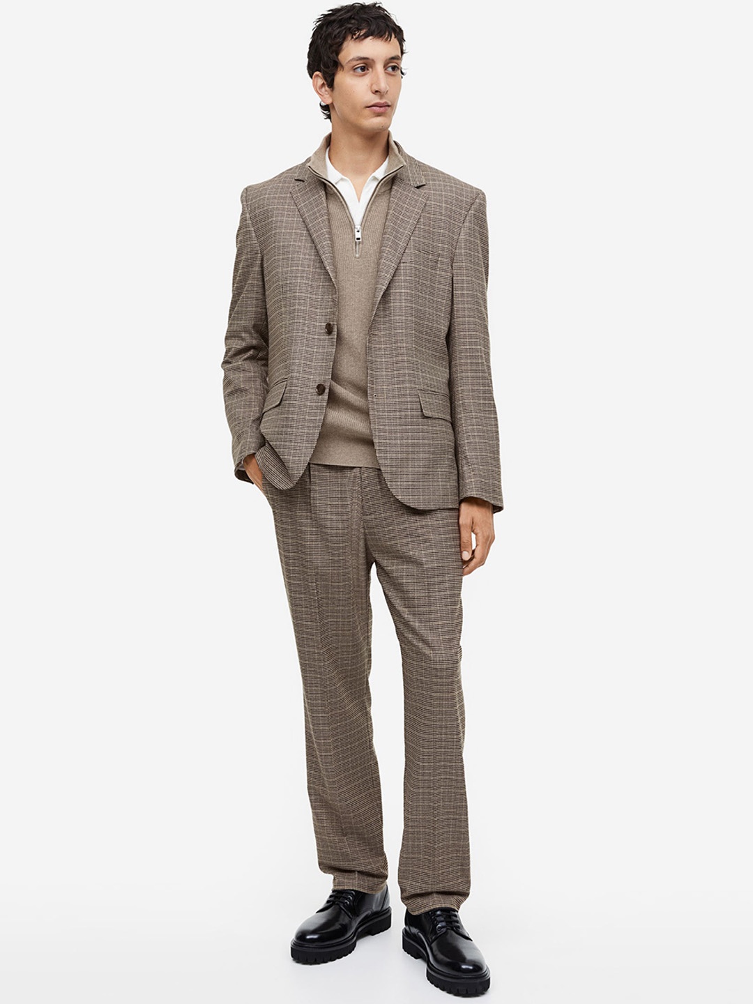 

H&M Men Regular Fit Trousers, Beige