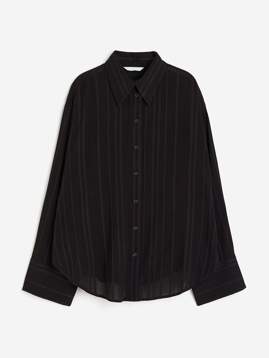

H&M Oversized Crinkled Shirt, Black