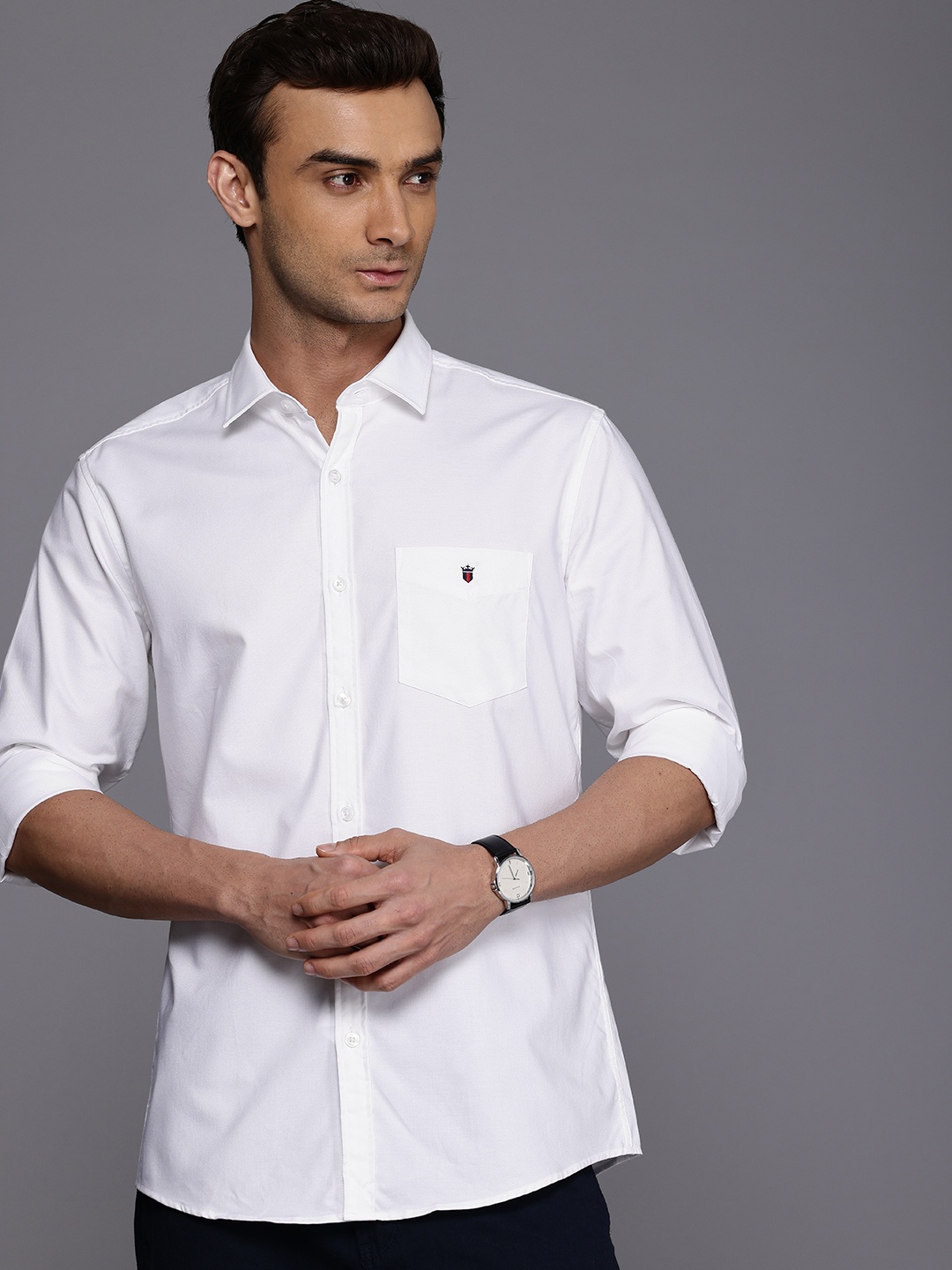 

Louis Philippe Sport Slim Fit Pure Cotton Casual Shirt, White