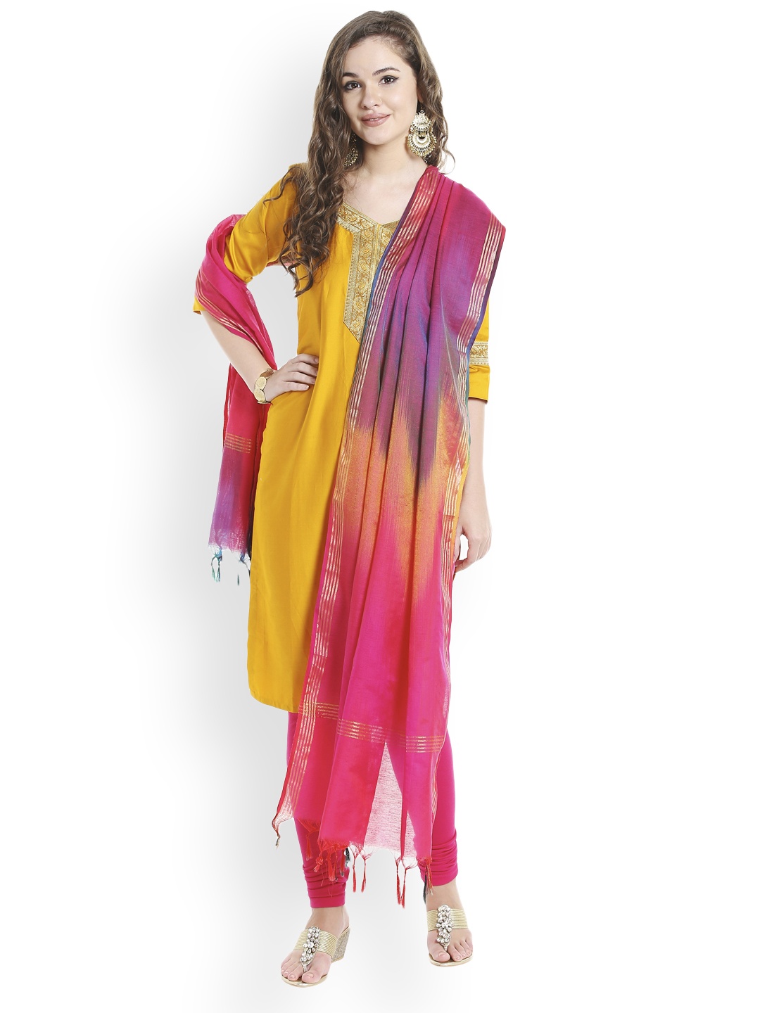 

Dupatta Bazaar Multicoloured Woven Design Dupatta, Multi