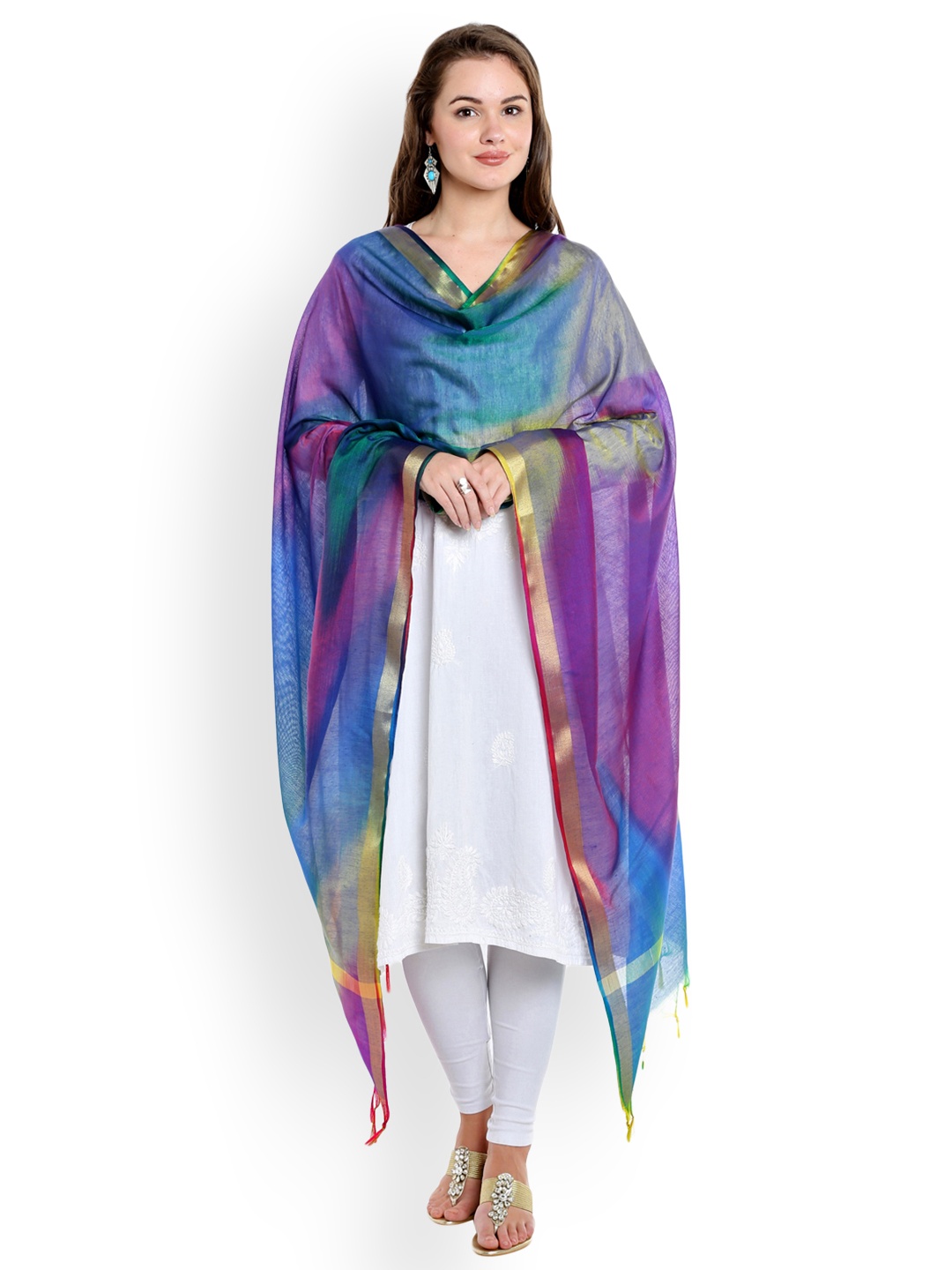 

Dupatta Bazaar Multicoloured Woven Design Dupatta, Multi