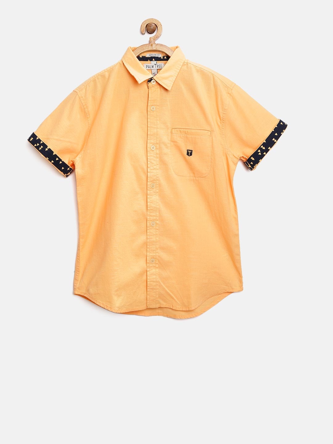 

Palm Tree Boys Orange Regular Fit Printed Casual Shirt