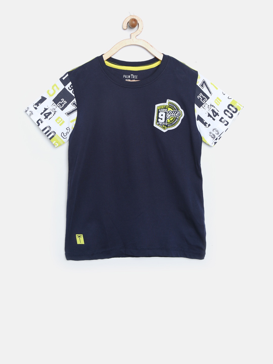 

Palm Tree Boys Navy Blue Printed Round Neck Pure Cotton T-shirt
