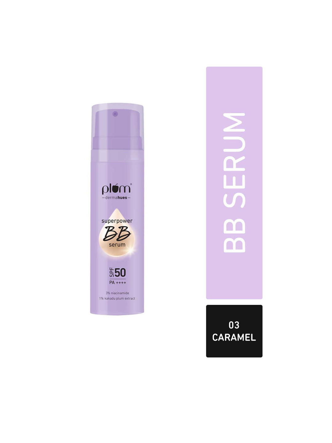 

Plum Superpower SPF 50 PA+++ BB Serum With Niacinamide & Kakadu Plum 30ml - Caramel 03, Beige