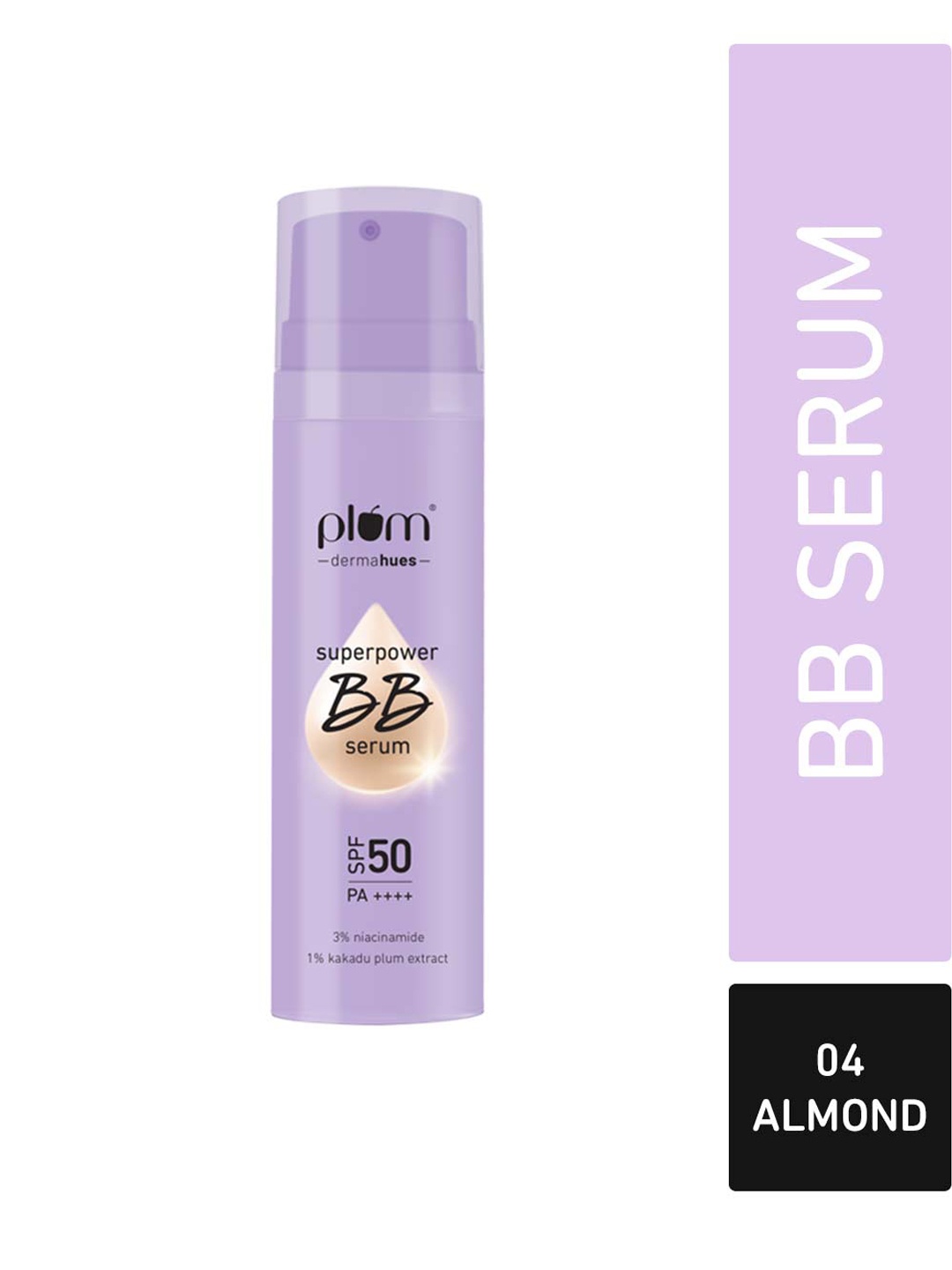 

Plum Superpower SPF 50 PA+++ BB Serum With Niacinamide & Kakadu Plum 30ml - Almond 04, Beige