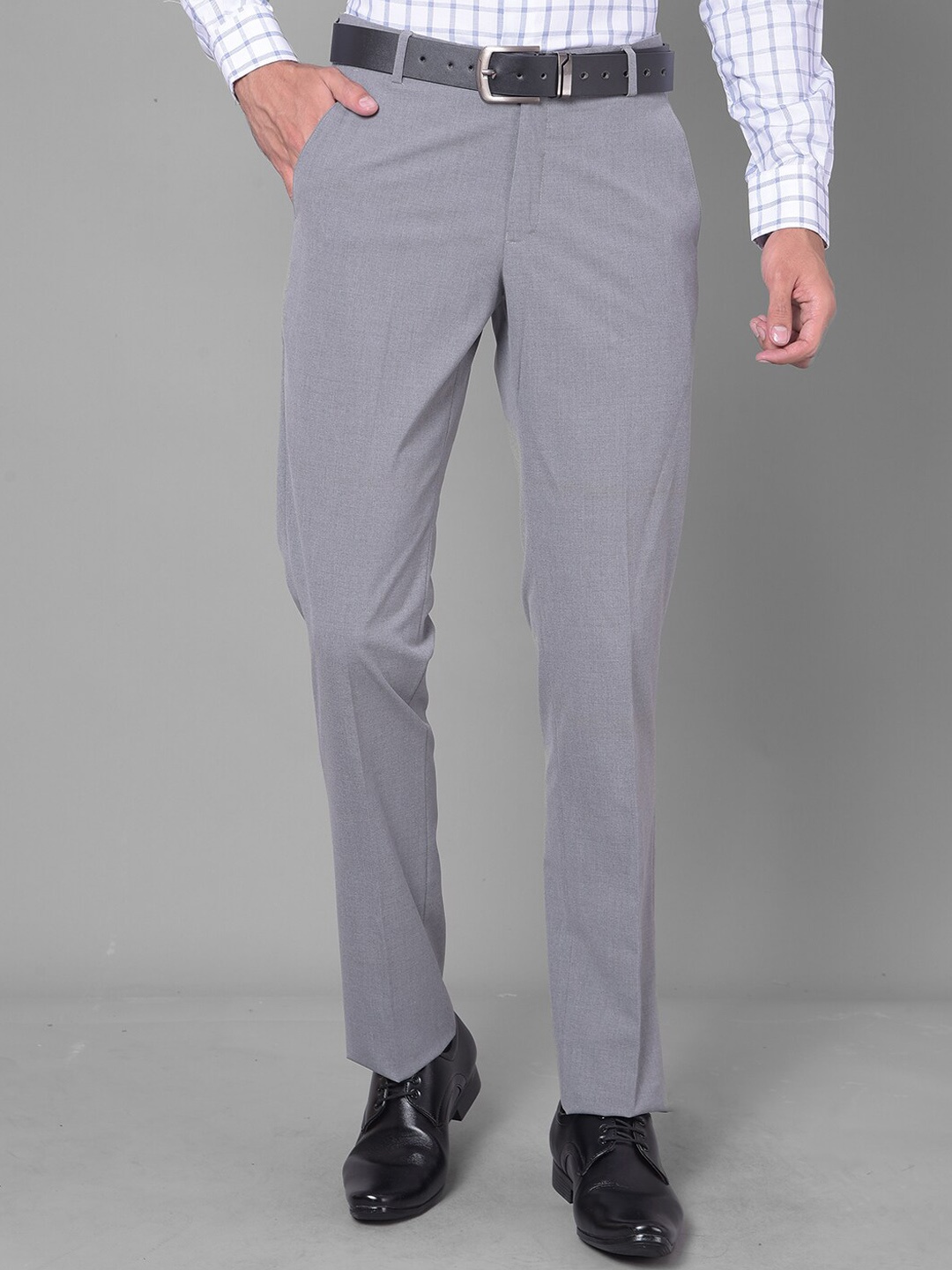 

COBB Men Regular Fit Formal Trouser, Grey