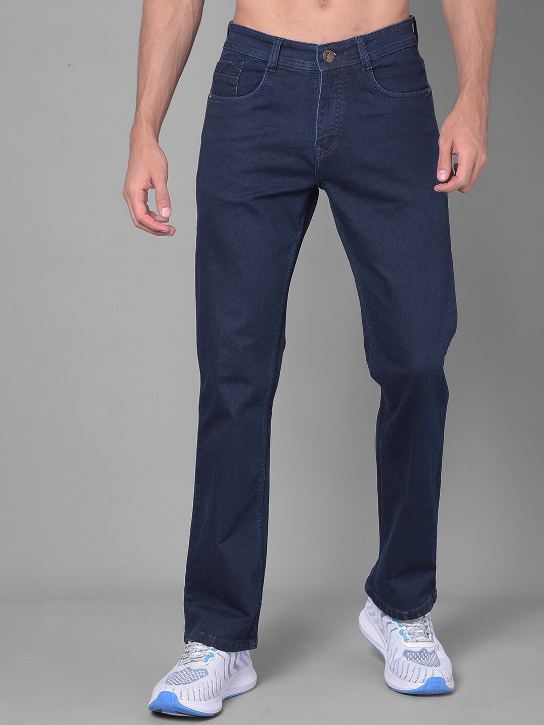 

COBB Men Mid-Rise Clean Look Clean Look Jeans, Navy blue