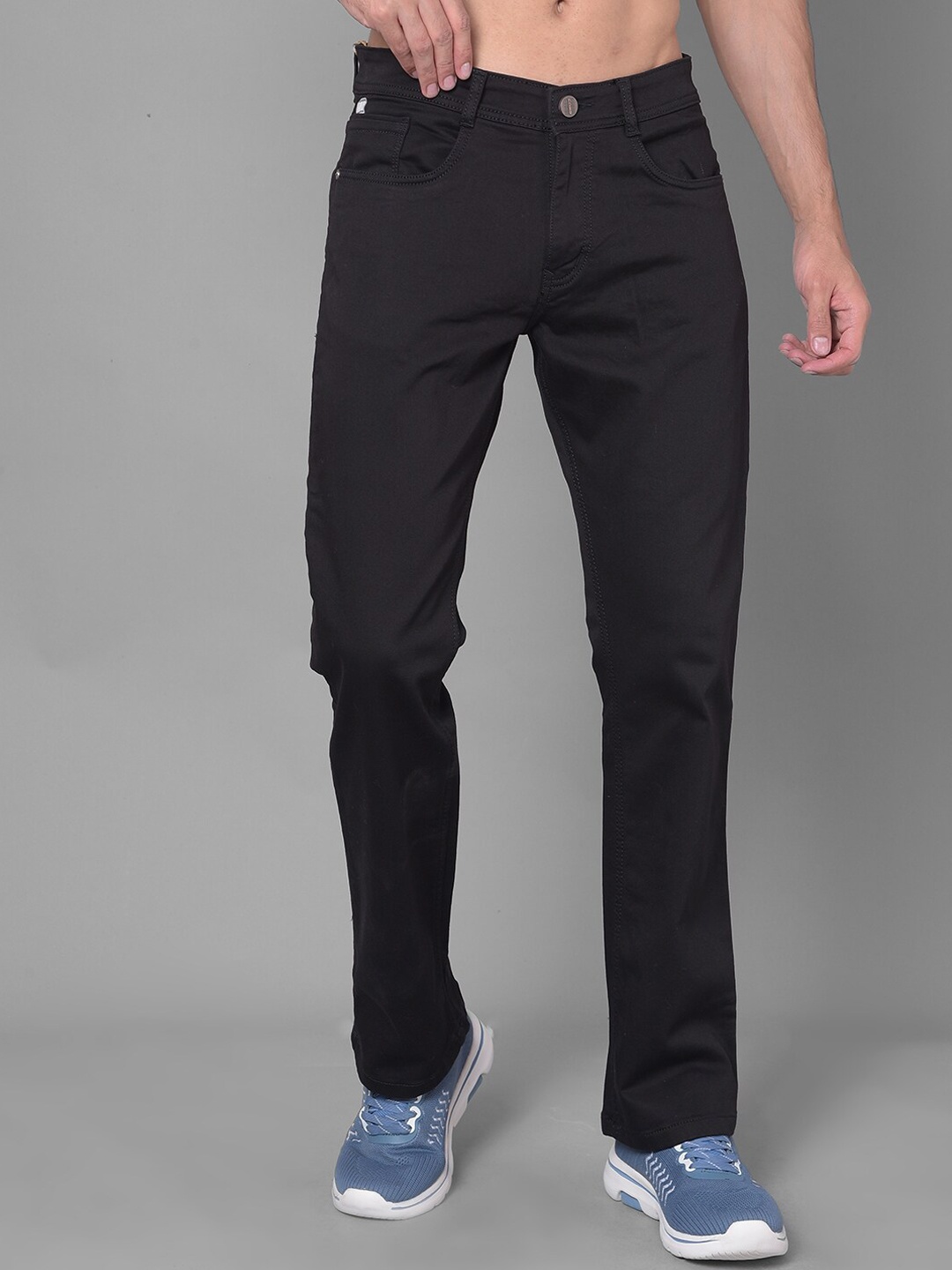 

COBB Men Bootcut Mid Rise Cotton Regular Jeans, Black