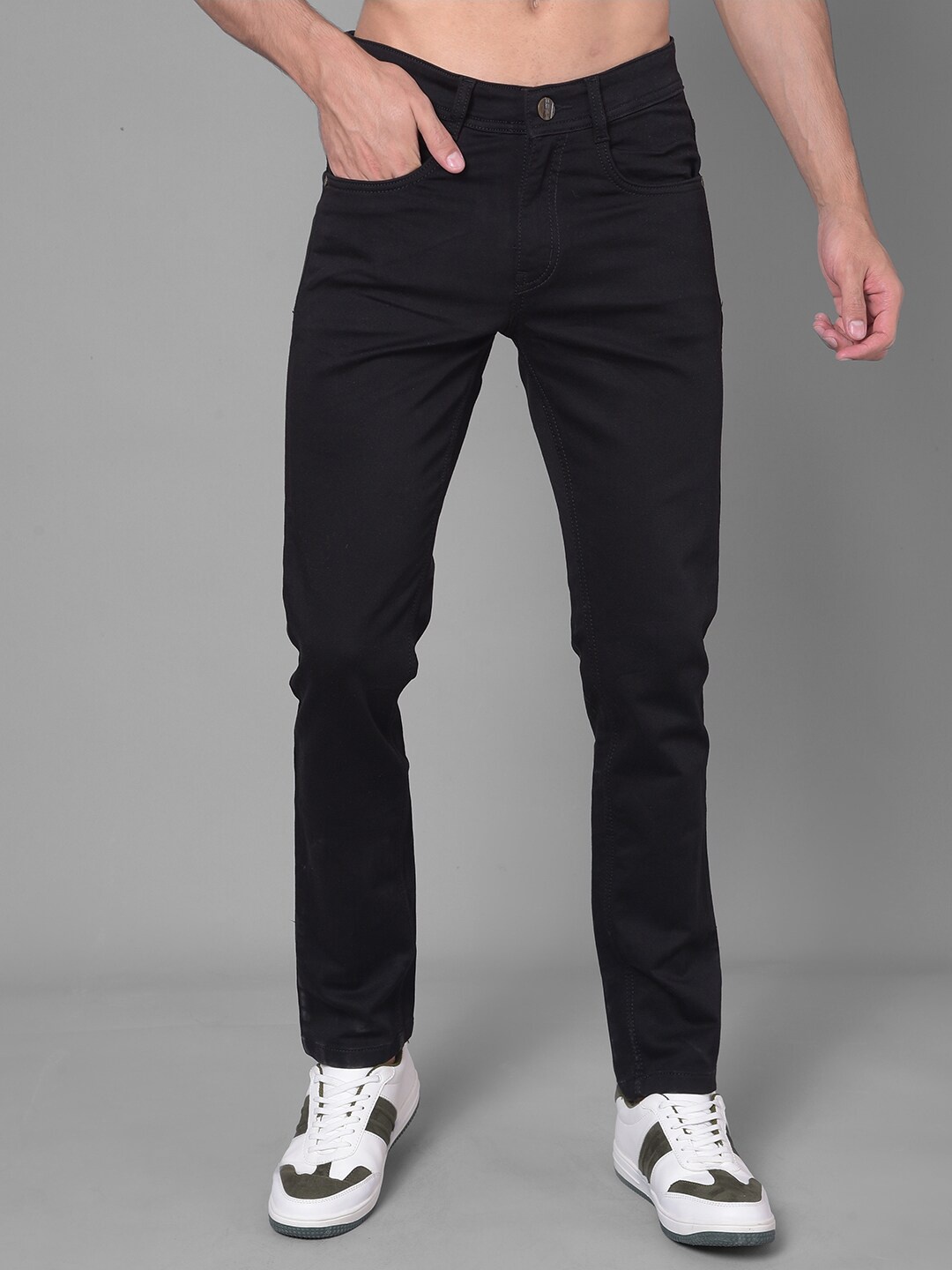 

COBB Men Mid-Rise Slim Fit Clean Look Jeans, Black