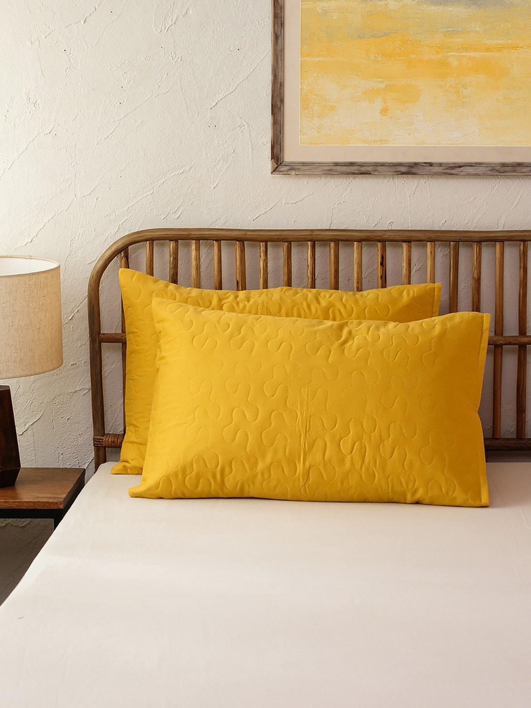 

House This Yellow 2 Pieces Pure Cotton Pillow Covers