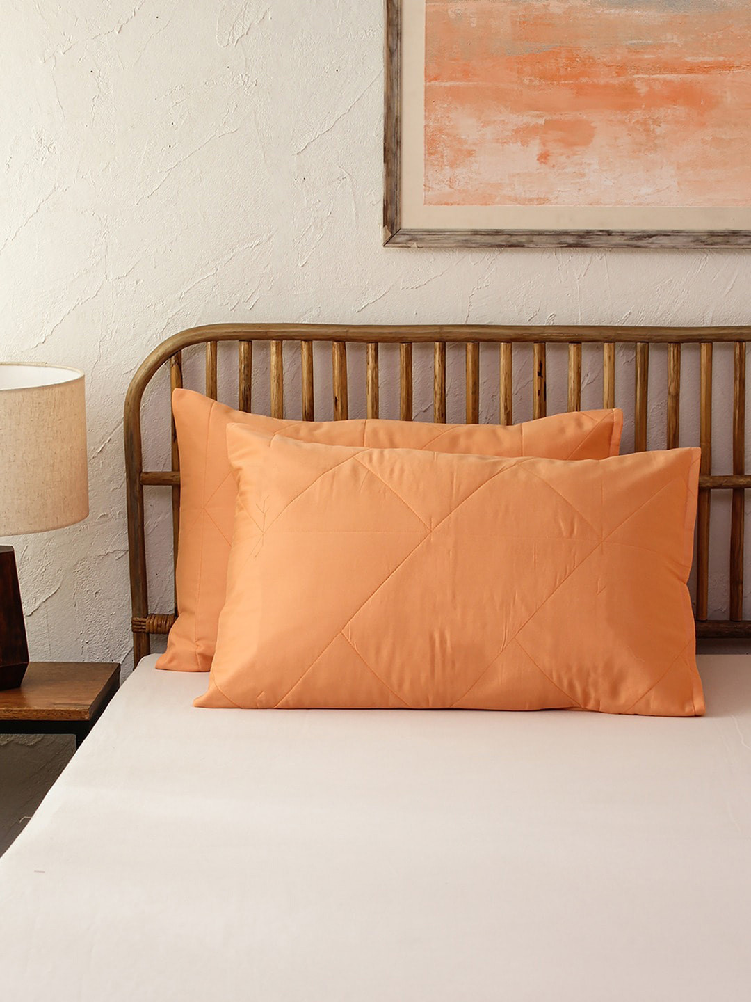 

House This Peach-Colored 2 Pieces Pure Cotton Pillow Covers