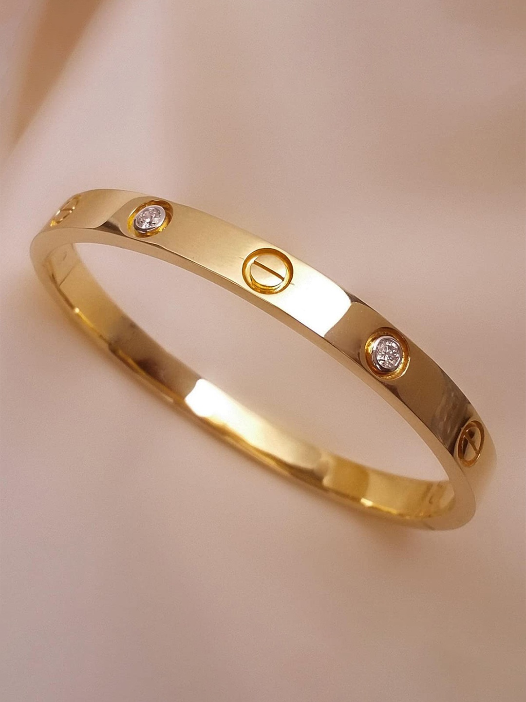 

MEENAZ Unisex Gold-Plated Bangle-Style Bracelet, Rose gold