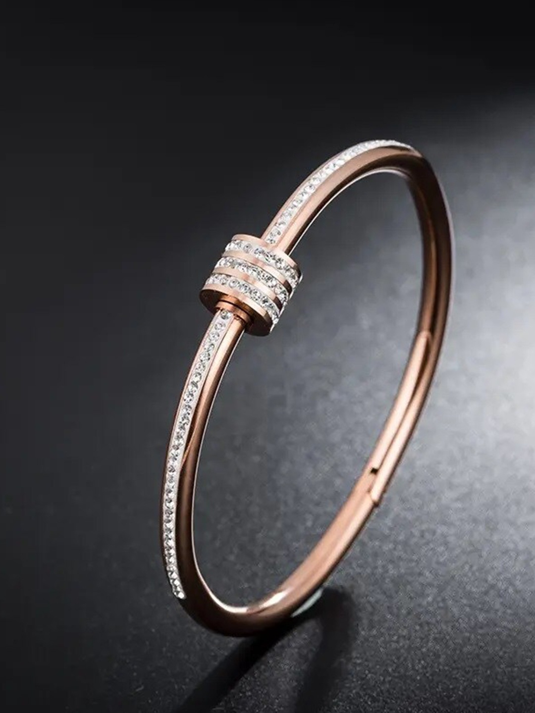 

MEENAZ Unisex Rose Gold-Plated Bangle-Style Bracelet