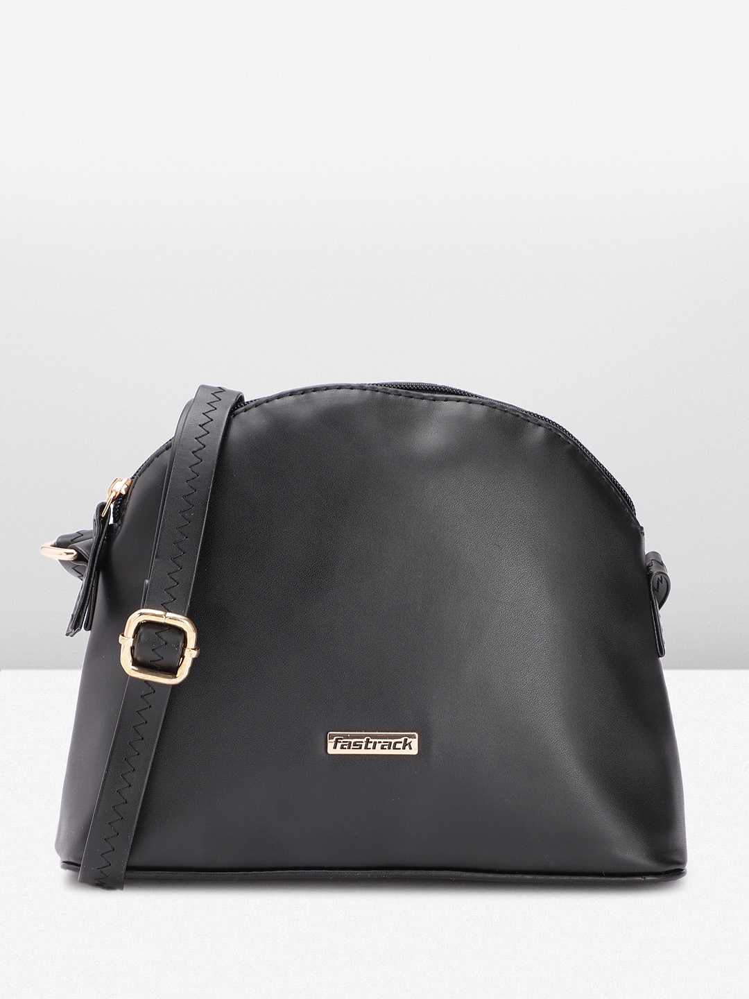 

Fastrack Solid Structured Sling Bag, Black