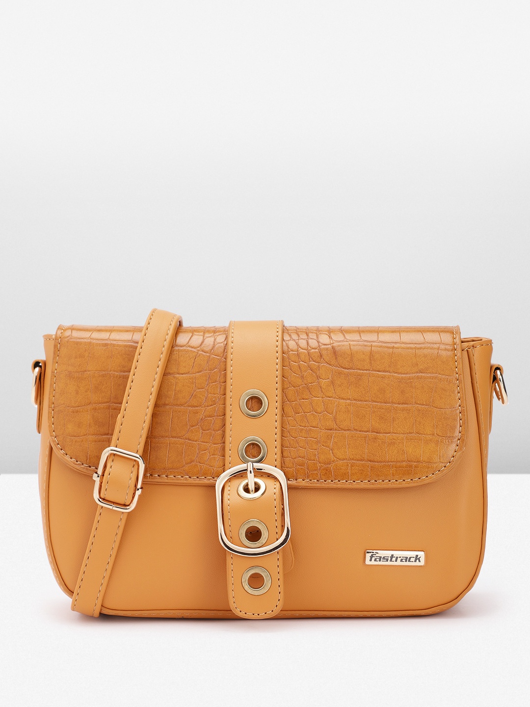 

Fastrack Textured Sling Bag, Mustard