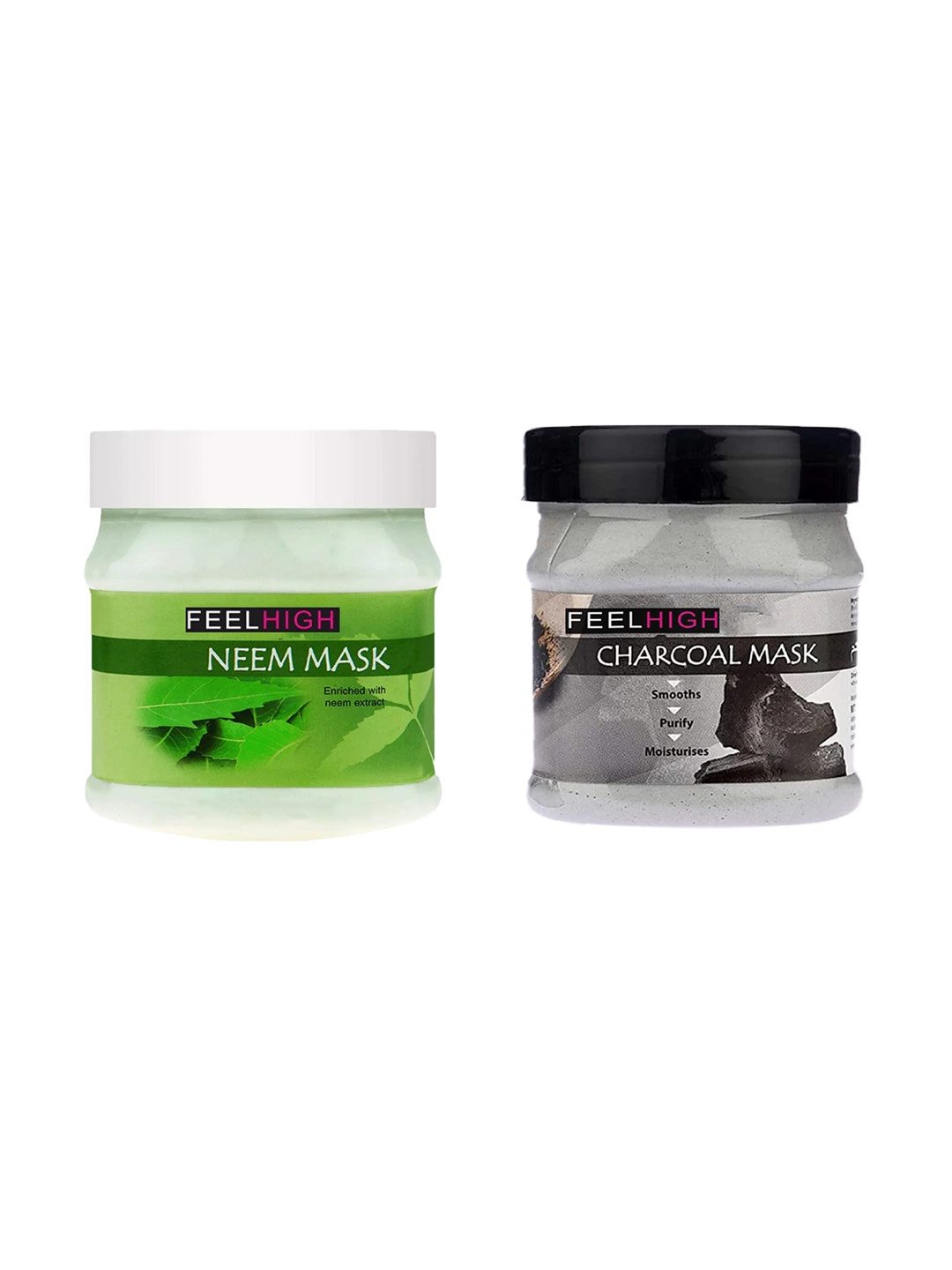 

FEELHIGH Face Neem Mask And Charcoal Mask - 500ml Each, Multi