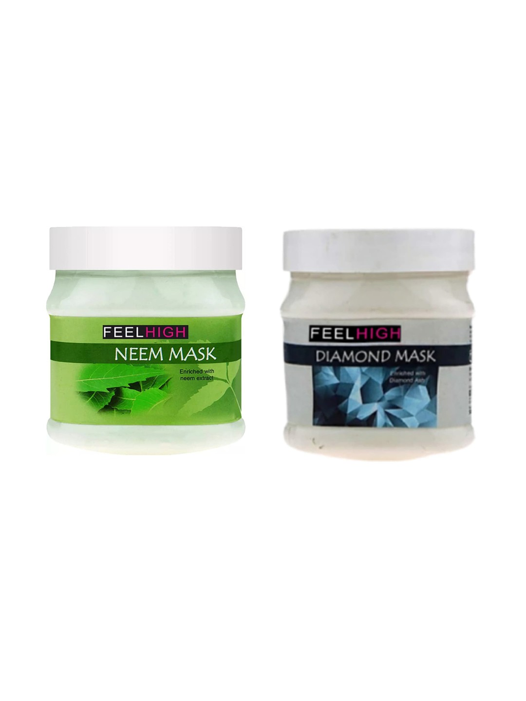 

FEELHIGH Set Of 2 Face Neem Mask & Diamond Mask 500ml Each, Multi