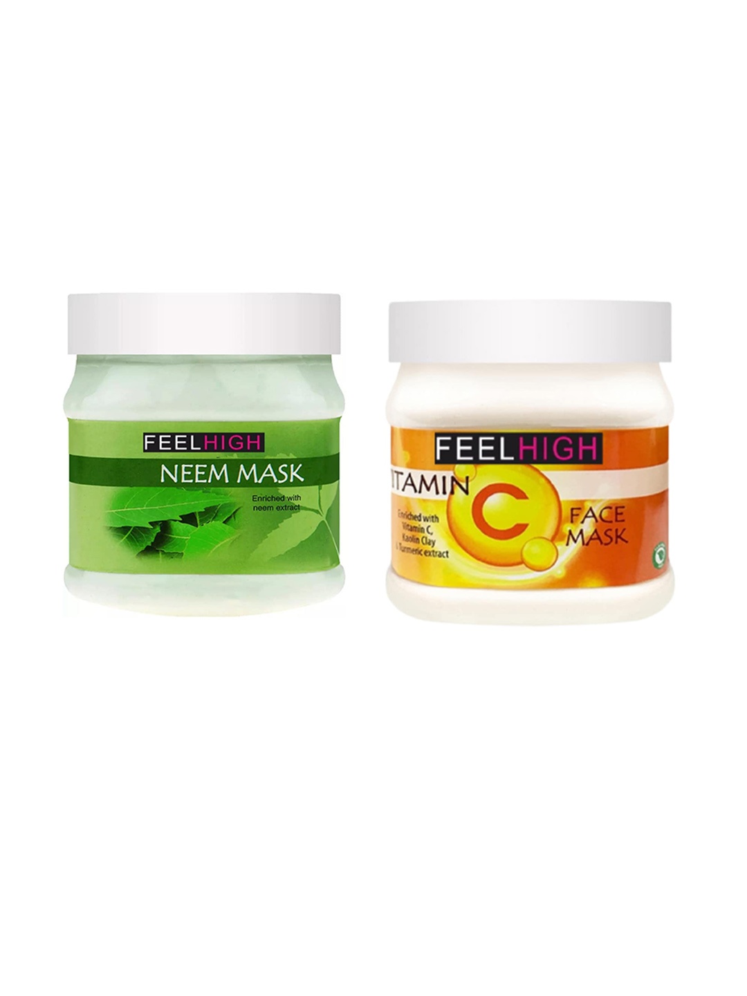 

FEELHIGH Set Of 2 Face Neem Mask & Vitamin C Mask 500ml-Each, Multi