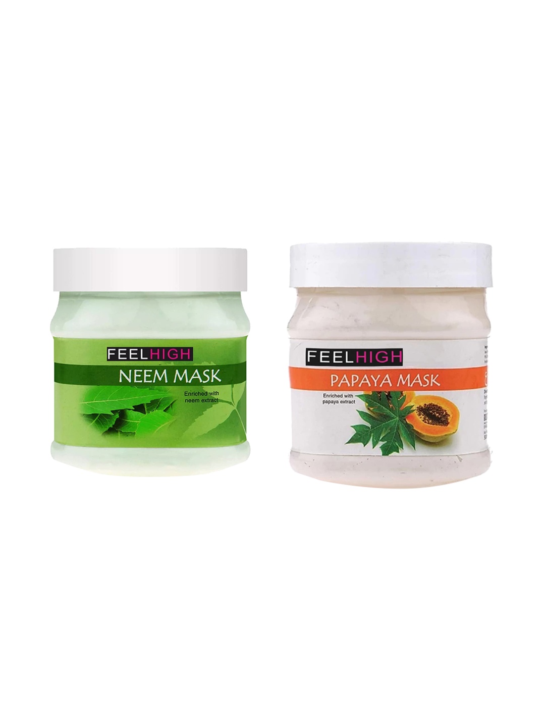 

FEELHIGH Set Of 2 Face Neem & Papaya Mask-500ml Each, Green