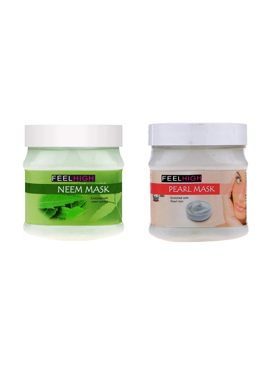 

FEELHIGH Set Of Face Neem Mask And Pearl Mask - 500ml Each, Multi