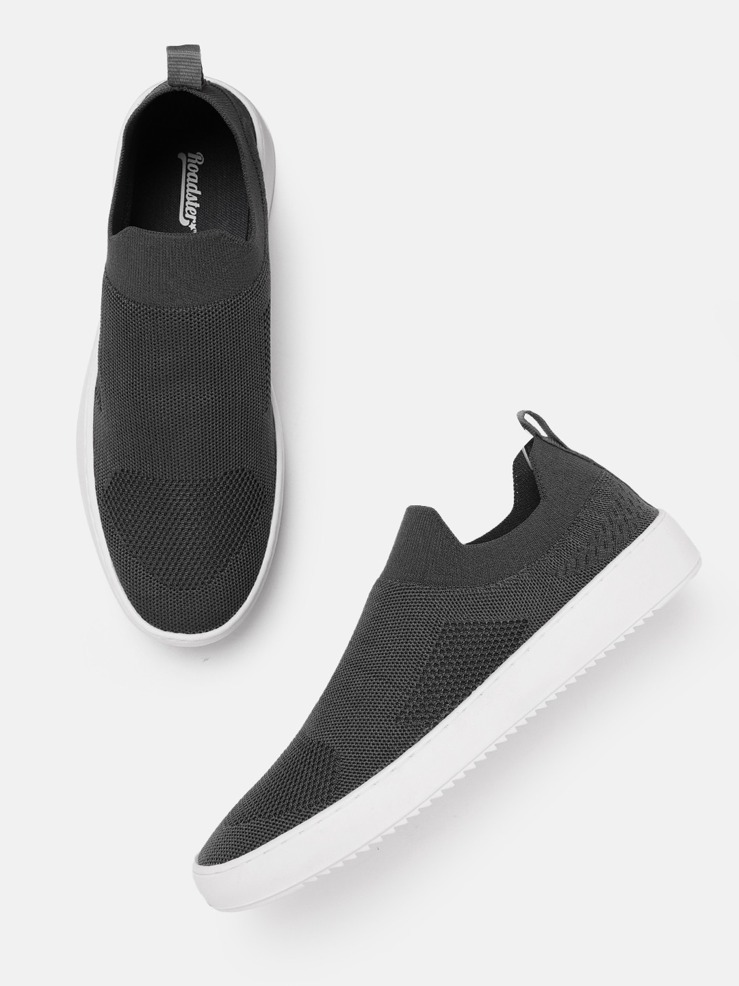 

The Roadster Lifestyle Co. Men Woven Design Slip-On Sneakers, Grey