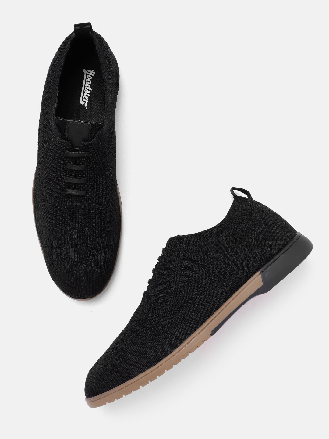 

The Roadster Lifestyle Co. Men Woven Design Sneakers, Black