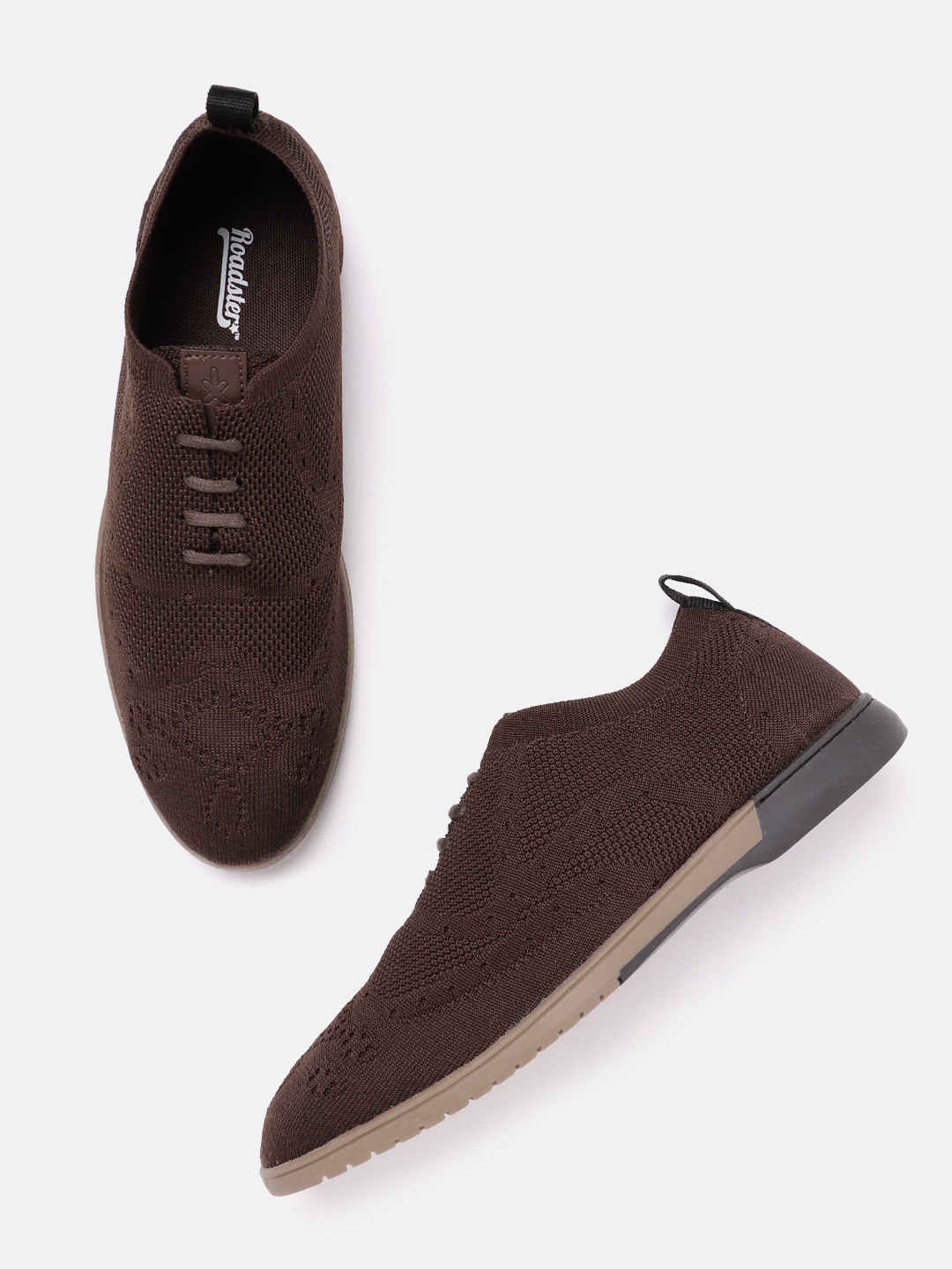 

The Roadster Lifestyle Co. Men Woven Design Sneakers, Brown