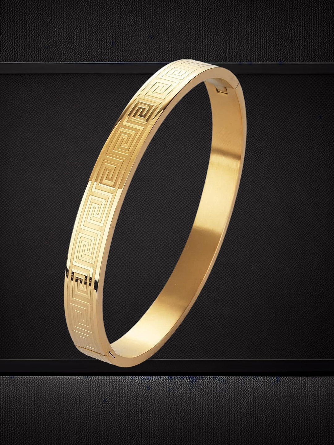 

MYKI Unisex Gold-Plated Stainless Steel Kada Bracelet