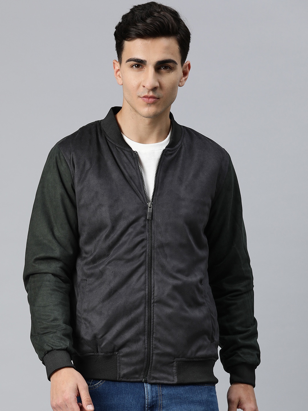 

Pierre Carlo Men Suede Sporty Jacket, Black