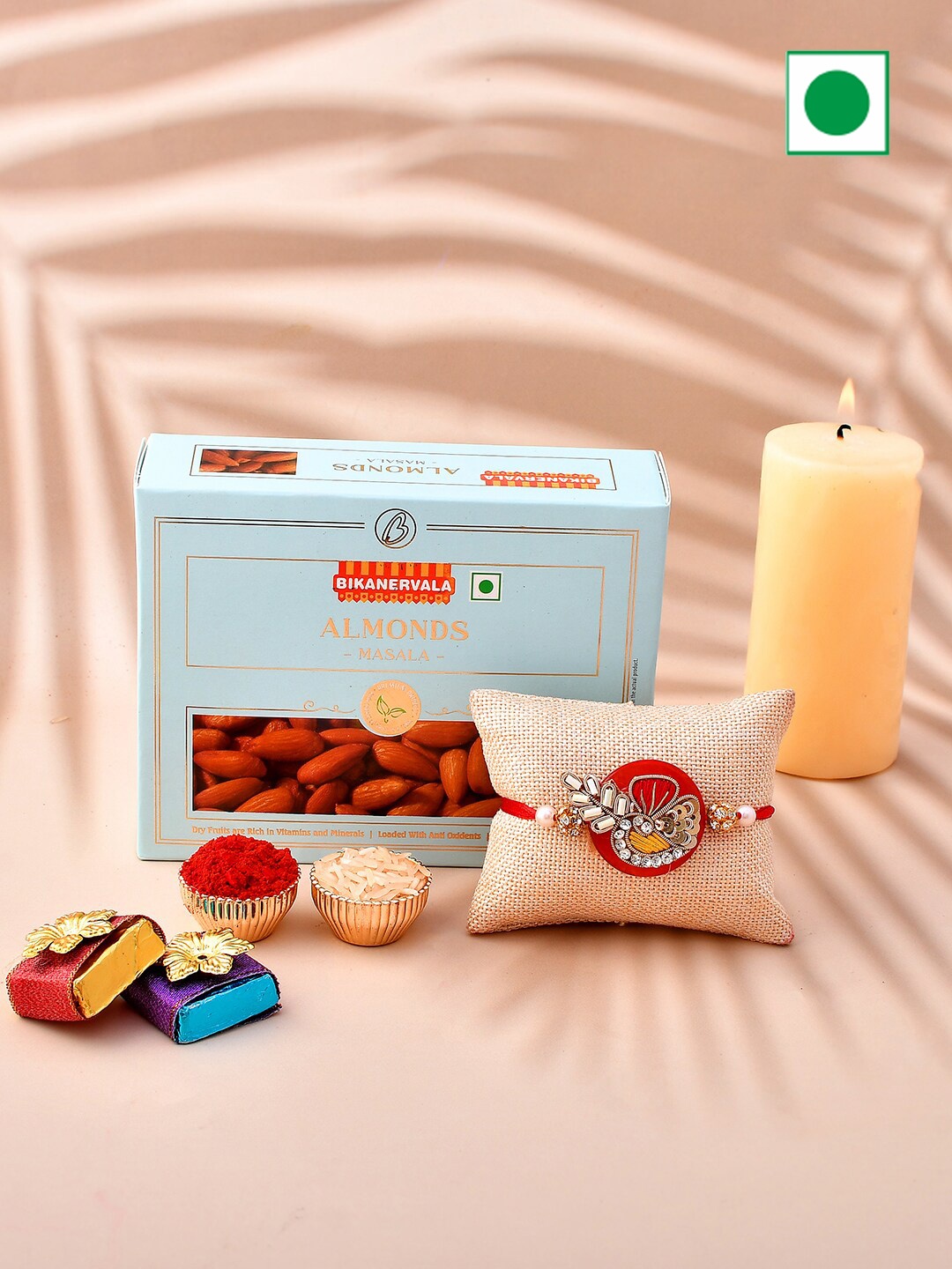 

Aapno Rajasthan Salted Almonds With Rakhi 200gms, Red