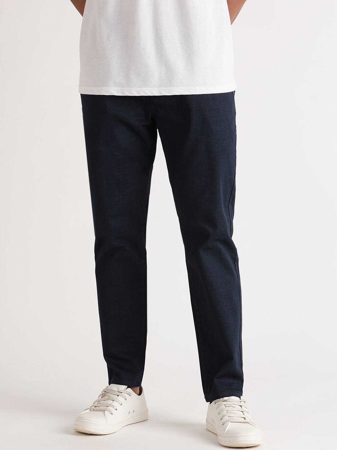 

Old Grey Men Slim Fit Comfort Cotton Chinos Trousers, Navy blue