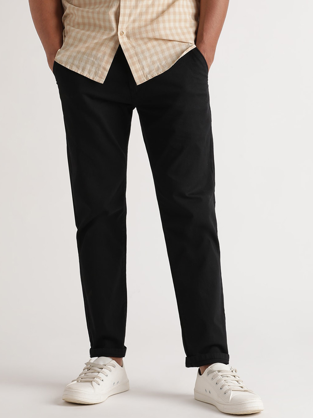 

Old Grey Men Slim Fit Comfort Cotton Chinos Trousers, Black