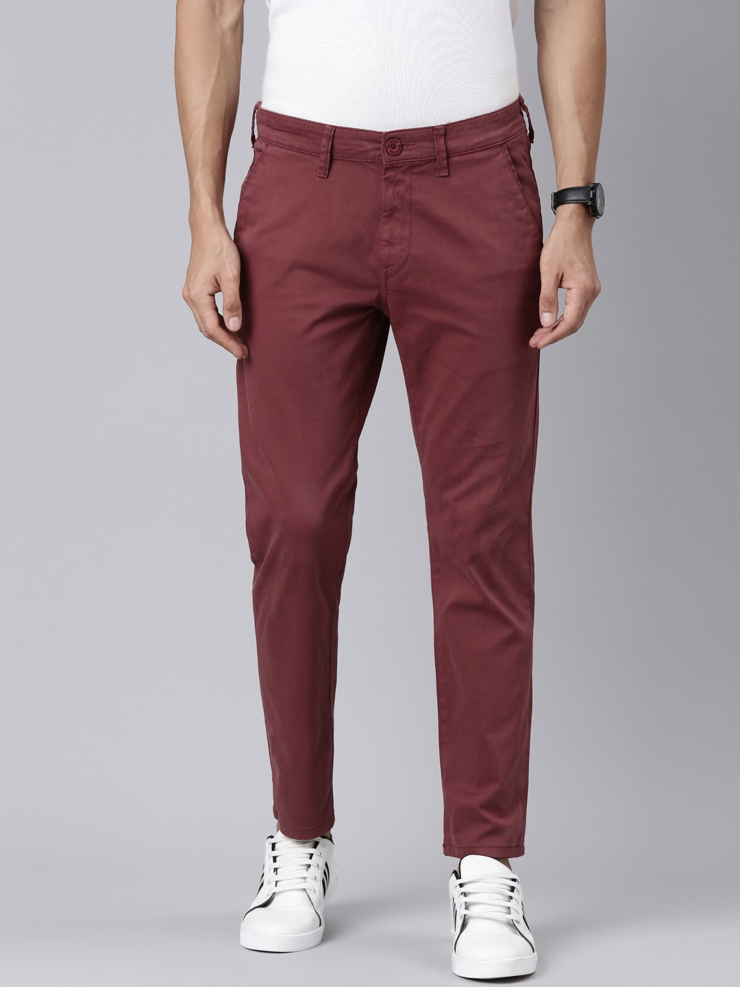 

Old Grey Men Slim Fit Comfort Cotton Chinos Trousers, Maroon