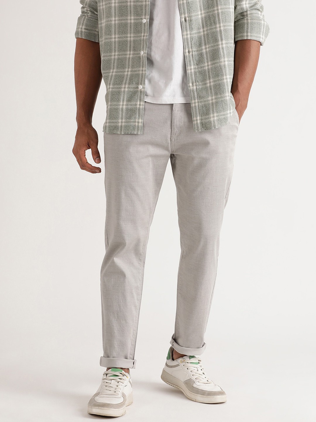 

Old Grey Men Slim Fit Comfort Cotton Chinos Trousers